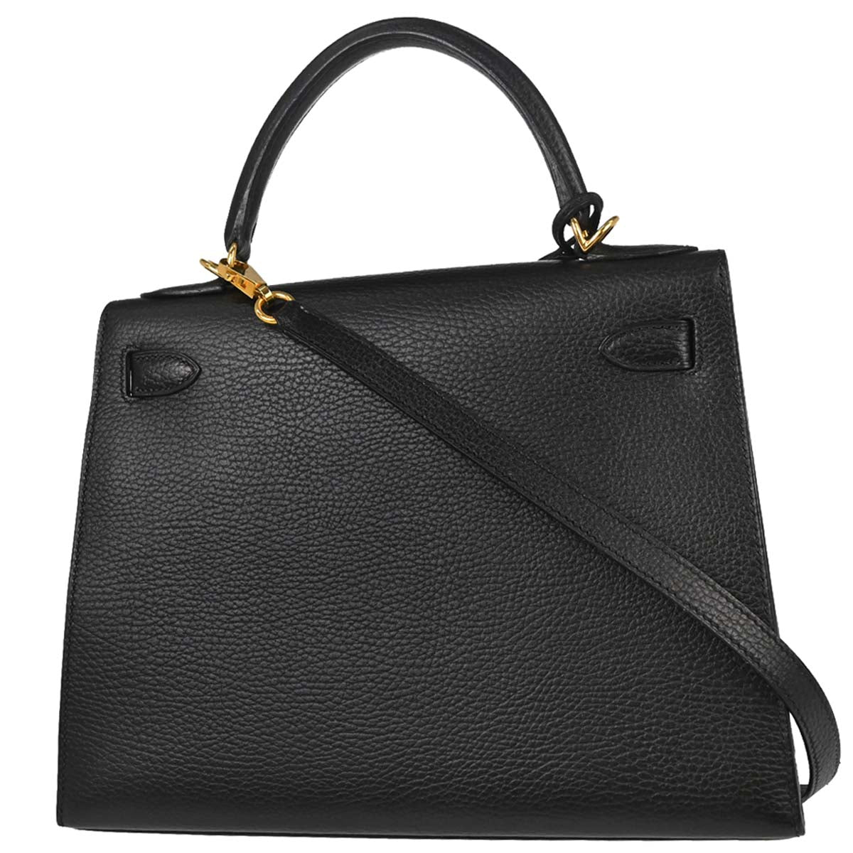 Hermes Black Ardennes Kelly 28 Sellier 2way Shoulder Handbag