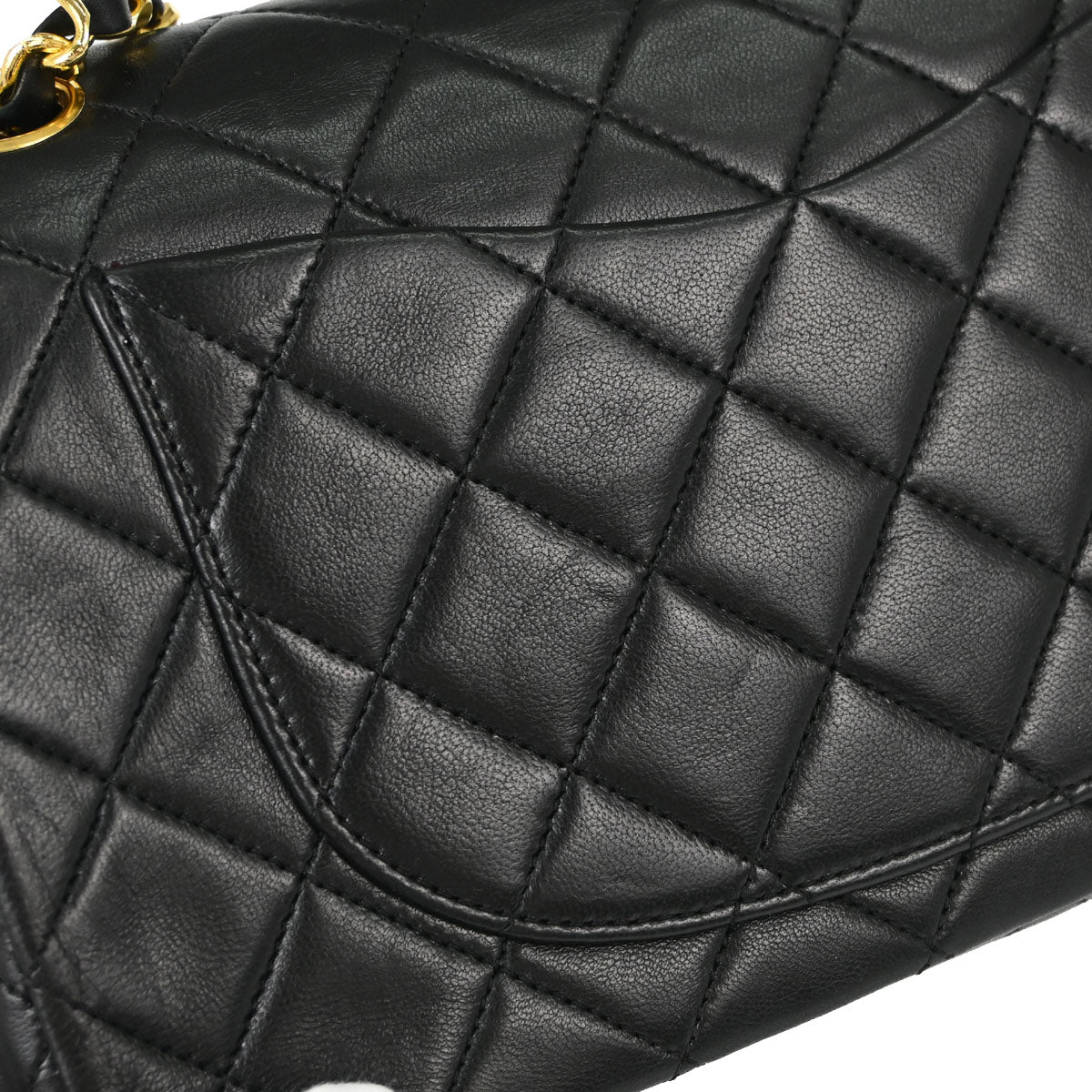 Chanel Black Lambskin Small Classic Double Flap Shoulder Bag