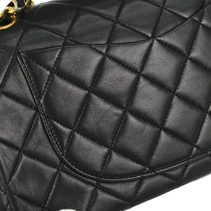 Chanel Black Lambskin Small Classic Double Flap Shoulder Bag