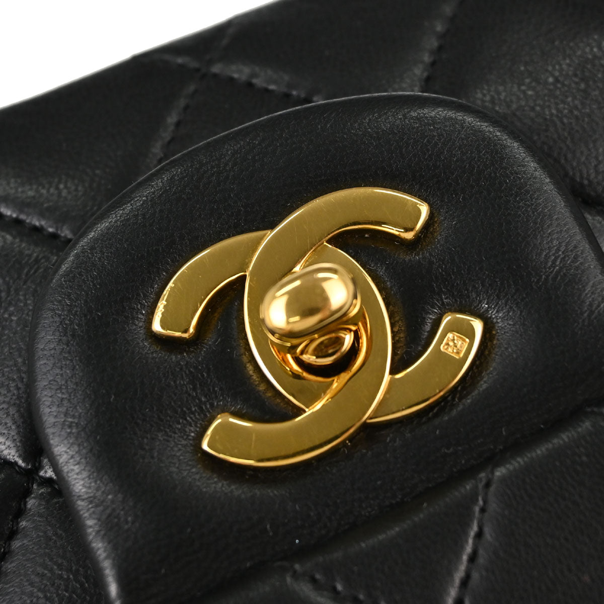 Chanel Black Lambskin Small Classic Double Flap Shoulder Bag