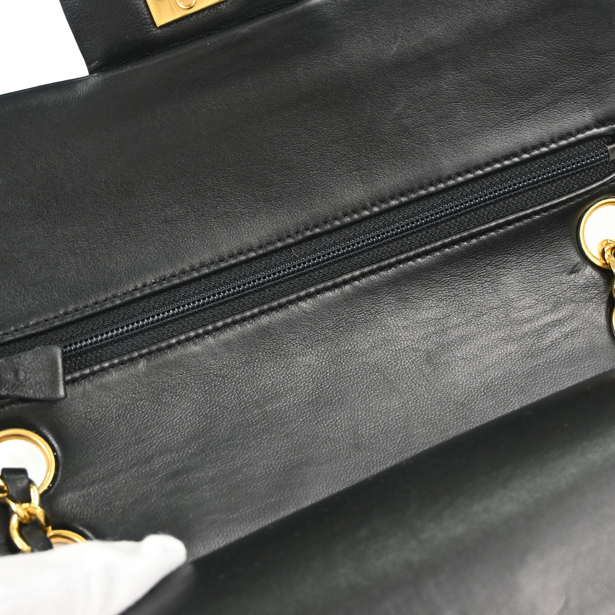 Chanel Black Lambskin Small Classic Double Flap Shoulder Bag