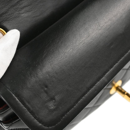 Chanel Black Lambskin Small Classic Double Flap Shoulder Bag