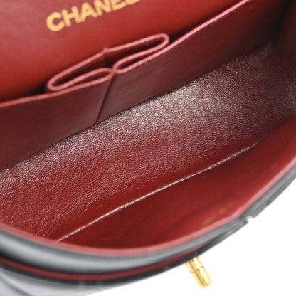 Chanel Black Lambskin Small Classic Double Flap Shoulder Bag