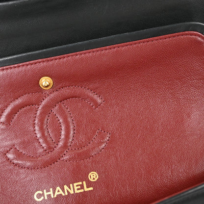Chanel Black Lambskin Small Classic Double Flap Shoulder Bag