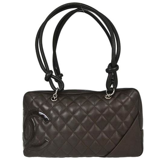Chanel 2005-2006 Brown Calfskin Cambon Ligne Bowling Bag 27