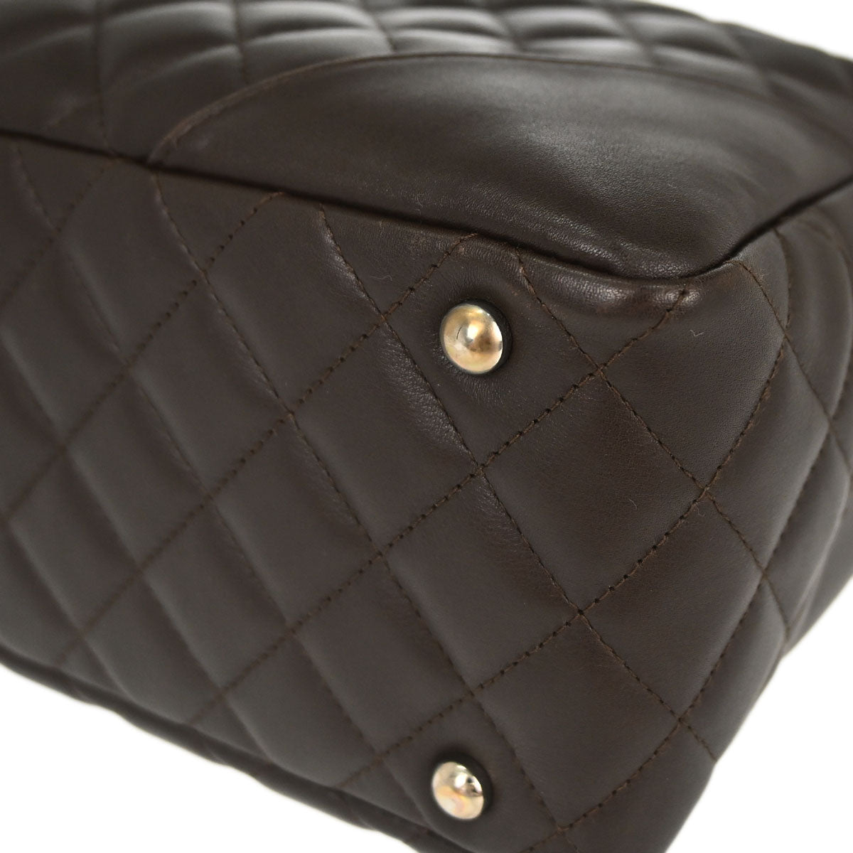 Chanel 2005-2006 Brown Calfskin Cambon Ligne Bowling Bag 27