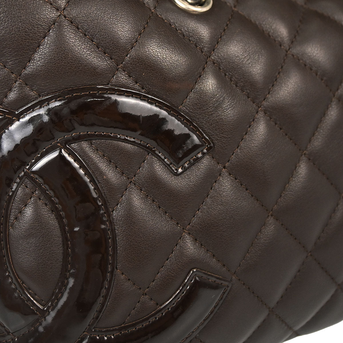 Chanel 2005-2006 Brown Calfskin Cambon Ligne Bowling Bag 27
