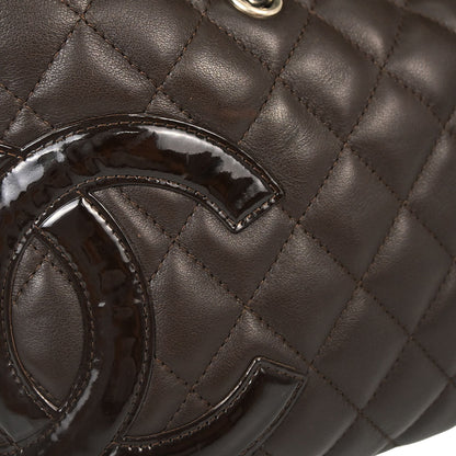 Chanel 2005-2006 Brown Calfskin Cambon Ligne Bowling Bag 27