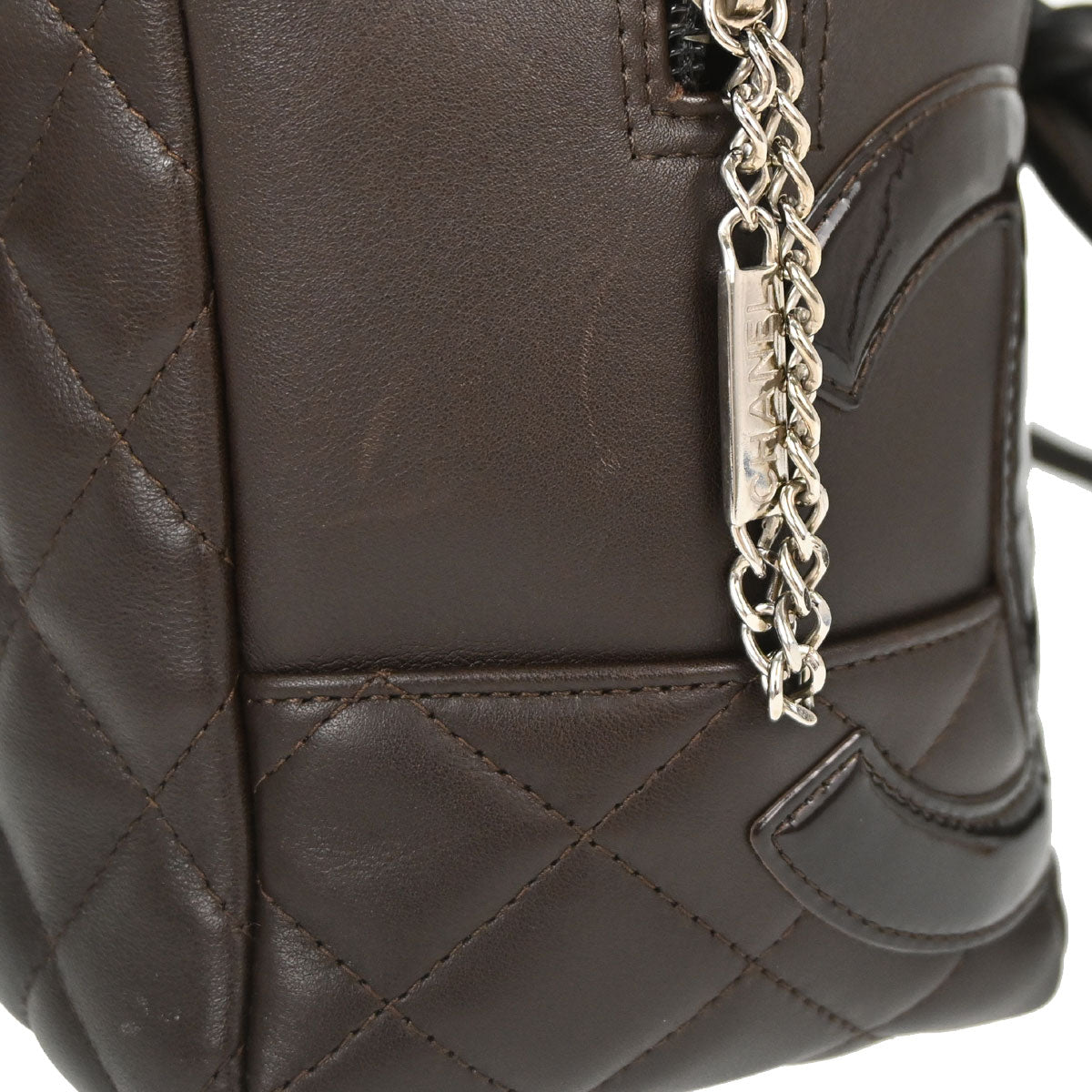 Chanel 2005-2006 Brown Calfskin Cambon Ligne Bowling Bag 27