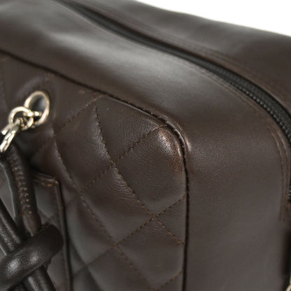 Chanel 2005-2006 Brown Calfskin Cambon Ligne Bowling Bag 27