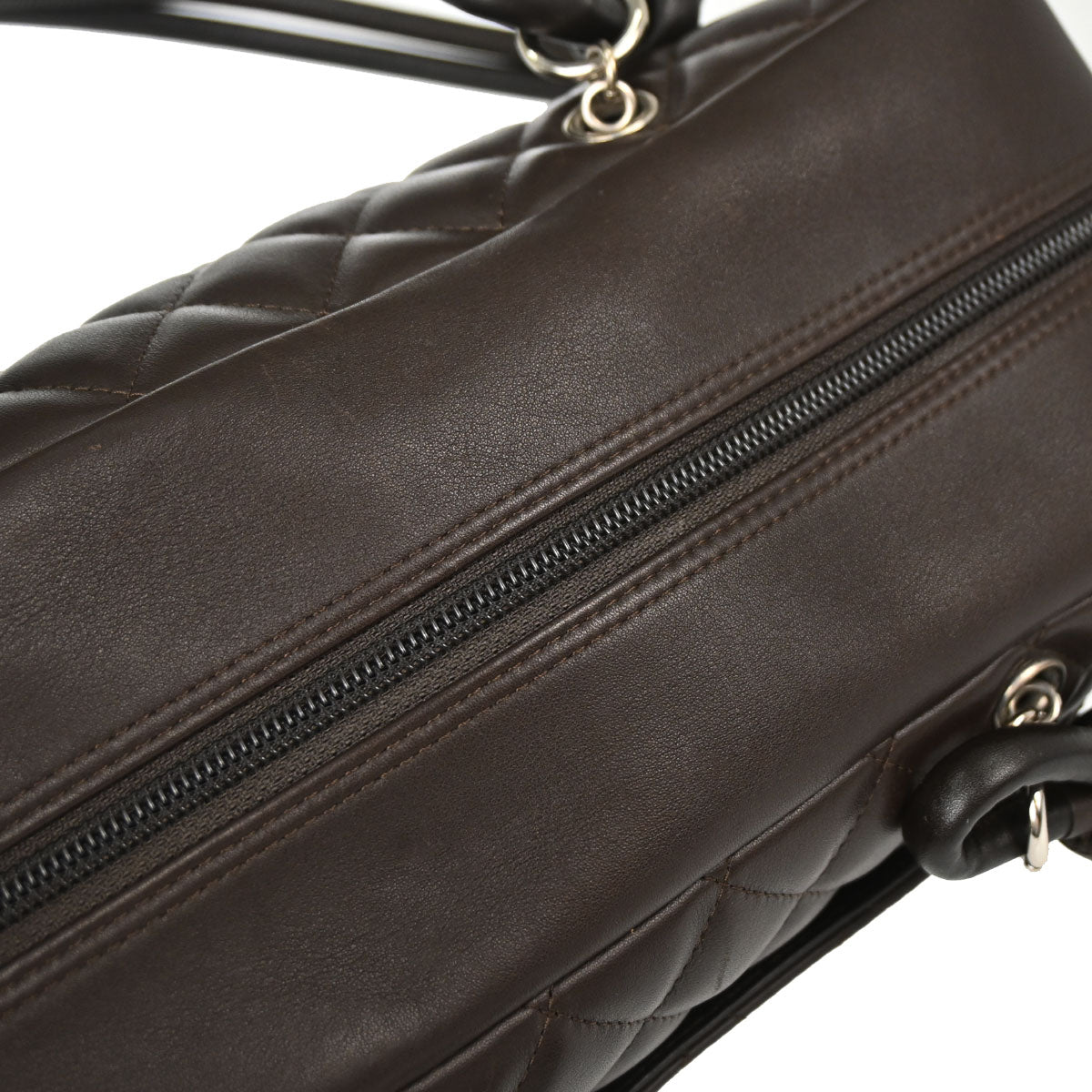 Chanel 2005-2006 Brown Calfskin Cambon Ligne Bowling Bag 27