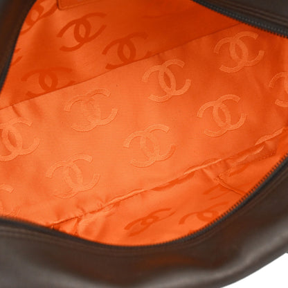 Chanel 2005-2006 Brown Calfskin Cambon Ligne Bowling Bag 27