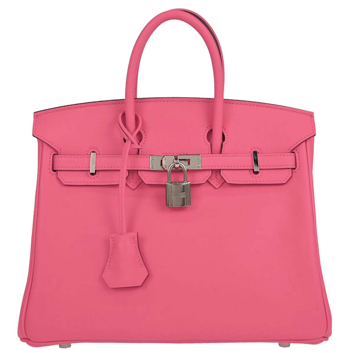 Hermes Rose Azalee Swift Birkin 25 Handbag