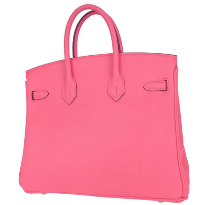 Hermes Rose Azalee Swift Birkin 25 Handbag