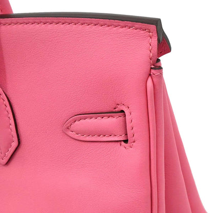 Hermes Rose Azalee Swift Birkin 25 Handbag