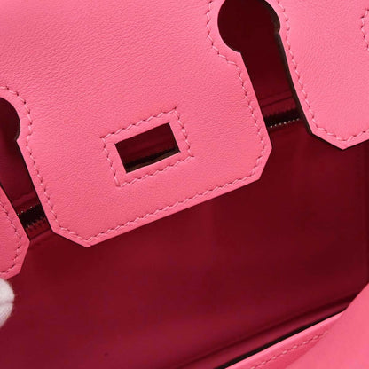 Hermes Rose Azalee Swift Birkin 25 Handbag