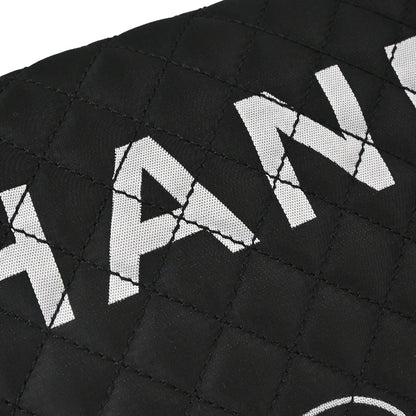 Chanel 2008-2009 Black Satin Logomania Flap Shoulder Bag