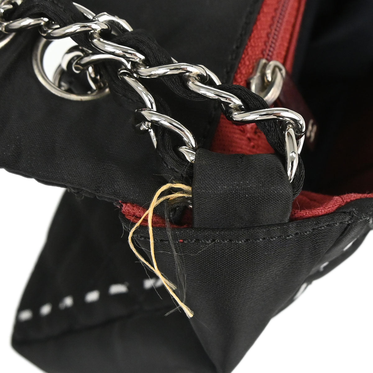 Chanel 2008-2009 Black Satin Logomania Flap Shoulder Bag