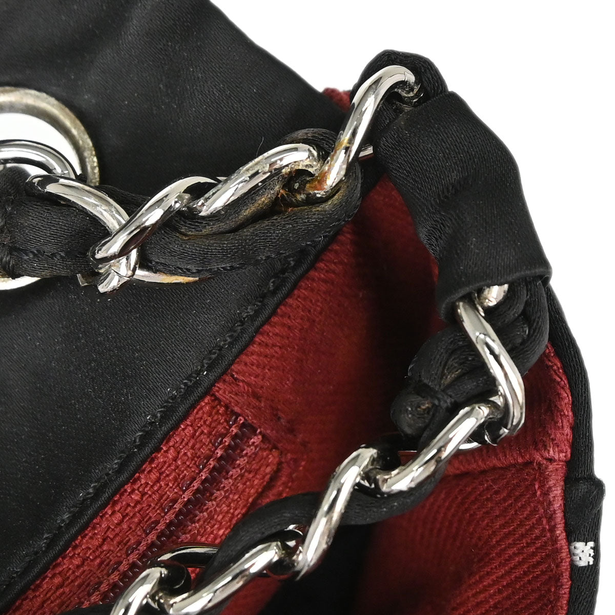 Chanel 2008-2009 Black Satin Logomania Flap Shoulder Bag