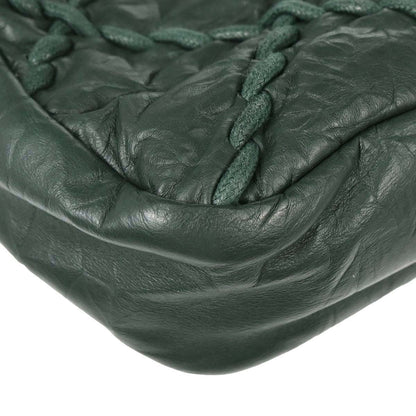 Chanel Green Calfskin Ultra Stitch Single Flap Shoulder Bag
