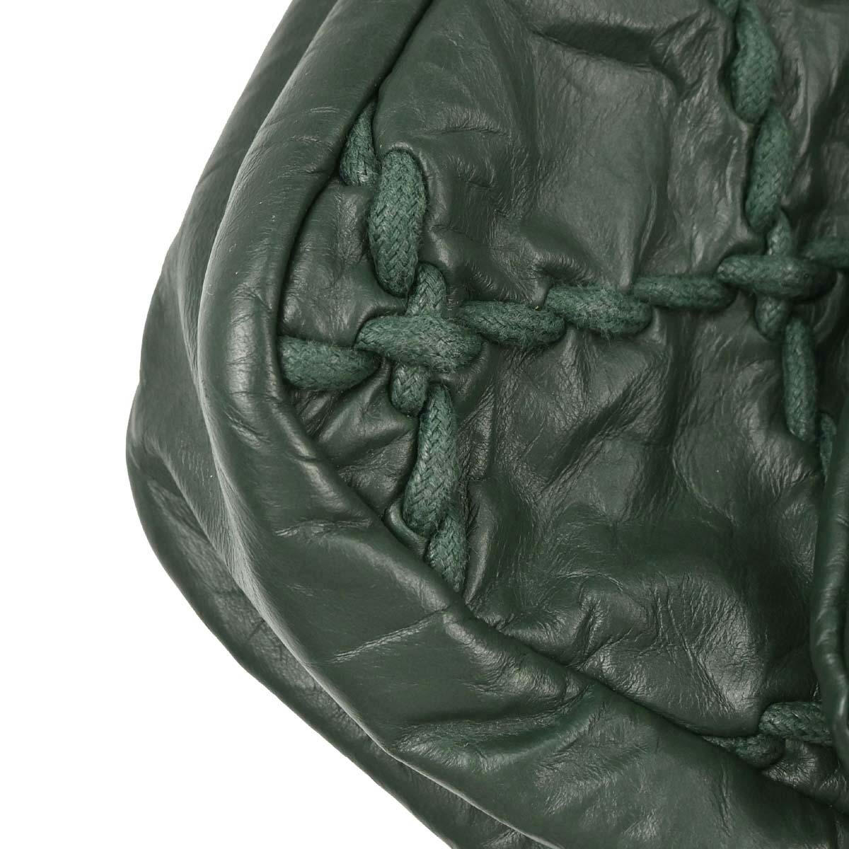 Chanel Green Calfskin Ultra Stitch Single Flap Shoulder Bag