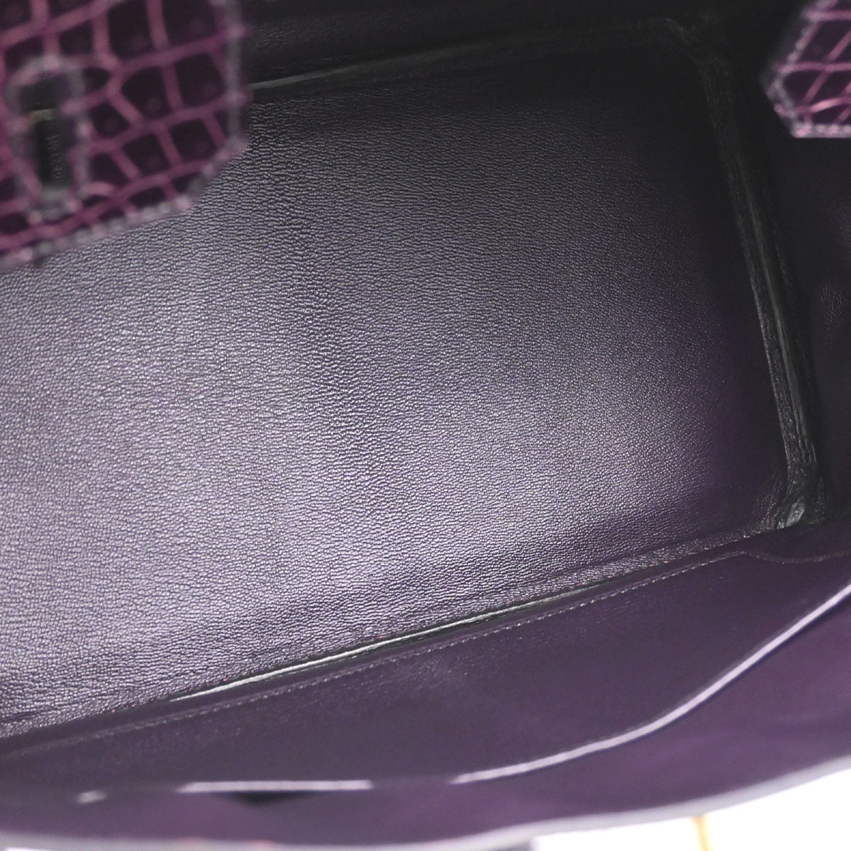 Hermes * Aubergine Porosus Birkin 30 Handbag
