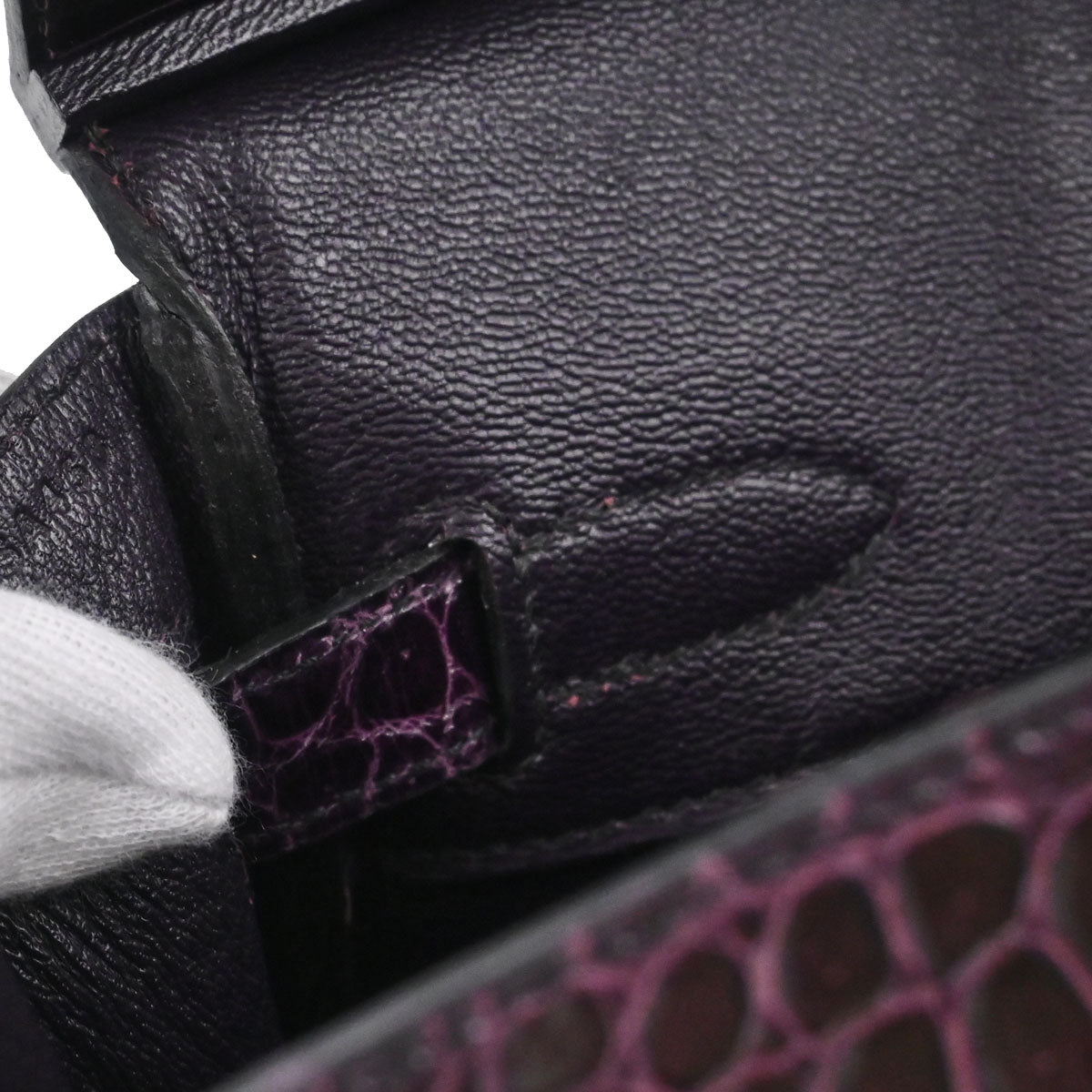 Hermes * Aubergine Porosus Birkin 30 Handbag