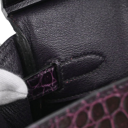 Hermes * Aubergine Porosus Birkin 30 Handbag