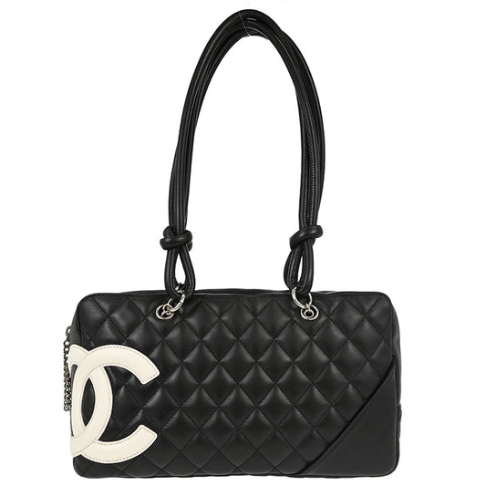 Chanel Black Calfskin Cambon Ligne Bowling Bag 27