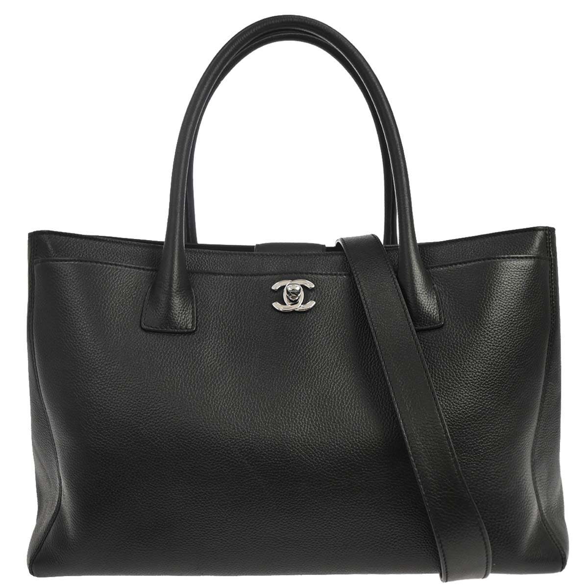 Chanel Black Calfskin Executive Cerf 2way Shoulder Tote Bag