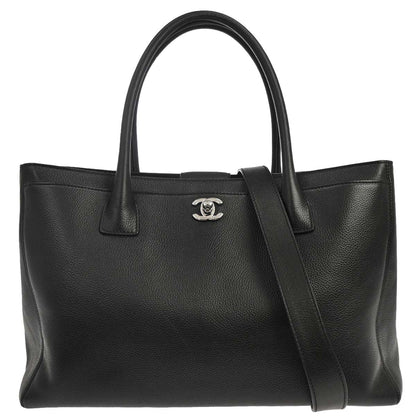 Chanel Black Calfskin Executive Cerf 2way Shoulder Tote Bag