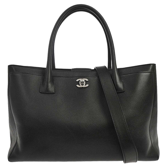 Chanel Black Calfskin Executive Cerf 2way Shoulder Tote Bag