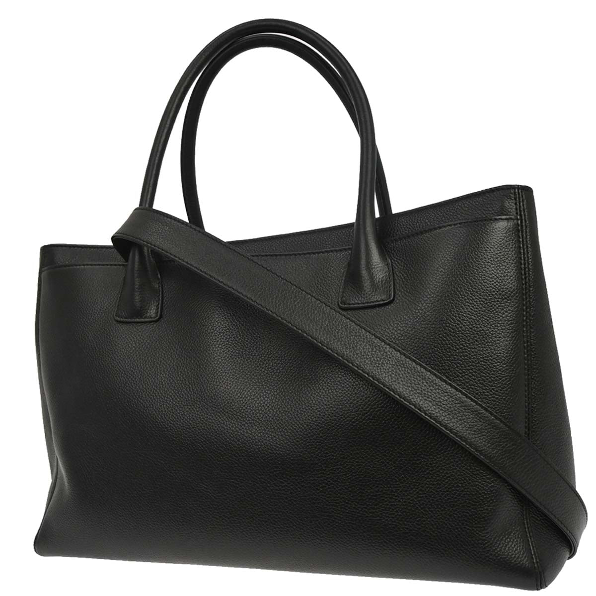 Chanel Black Calfskin Executive Cerf 2way Shoulder Tote Bag