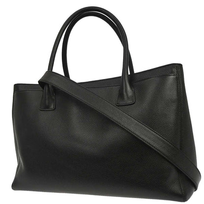 Chanel Black Calfskin Executive Cerf 2way Shoulder Tote Bag