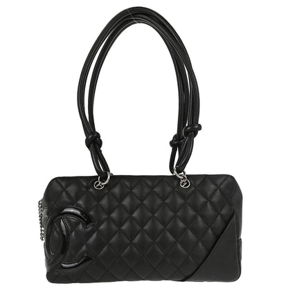 Chanel 2005-2006 Black Calfskin Cambon Ligne Bowling Bag 27