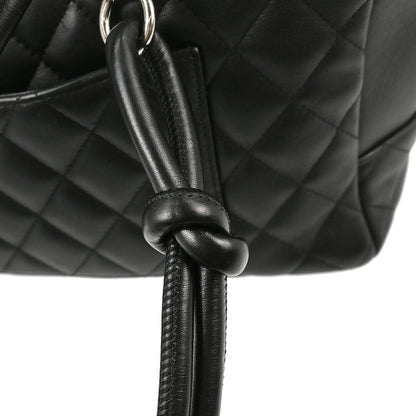 Chanel 2005-2006 Black Calfskin Cambon Ligne Bowling Bag 27