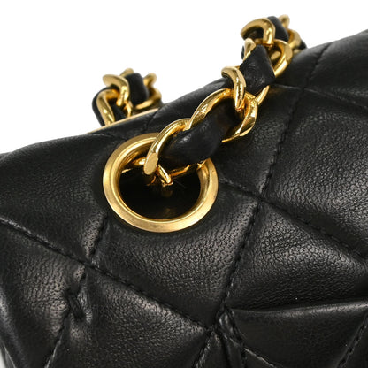 Chanel Black Lambskin Small Classic Double Flap Shoulder Bag
