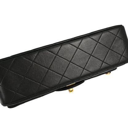 Chanel Black Lambskin Small Classic Double Flap Shoulder Bag