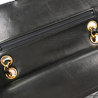 Chanel Black Lambskin Small Classic Double Flap Shoulder Bag