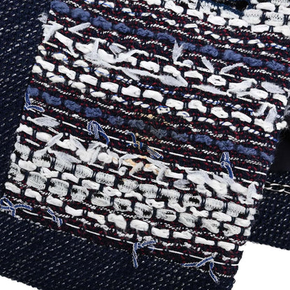 Chanel 2013 Single Breasted Collarless Tweed Jacket Navy #36