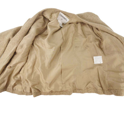 Chanel 1999 Collarless Jacket Beige #42