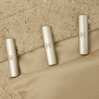 Chanel 1999 Collarless Jacket Beige #42
