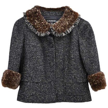 Chanel 2005 Tweed Jacket Brown #38