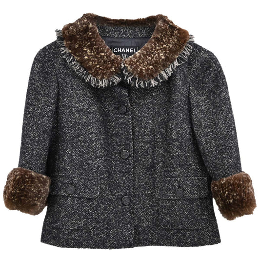 Chanel 2005 Tweed Jacket Brown #38