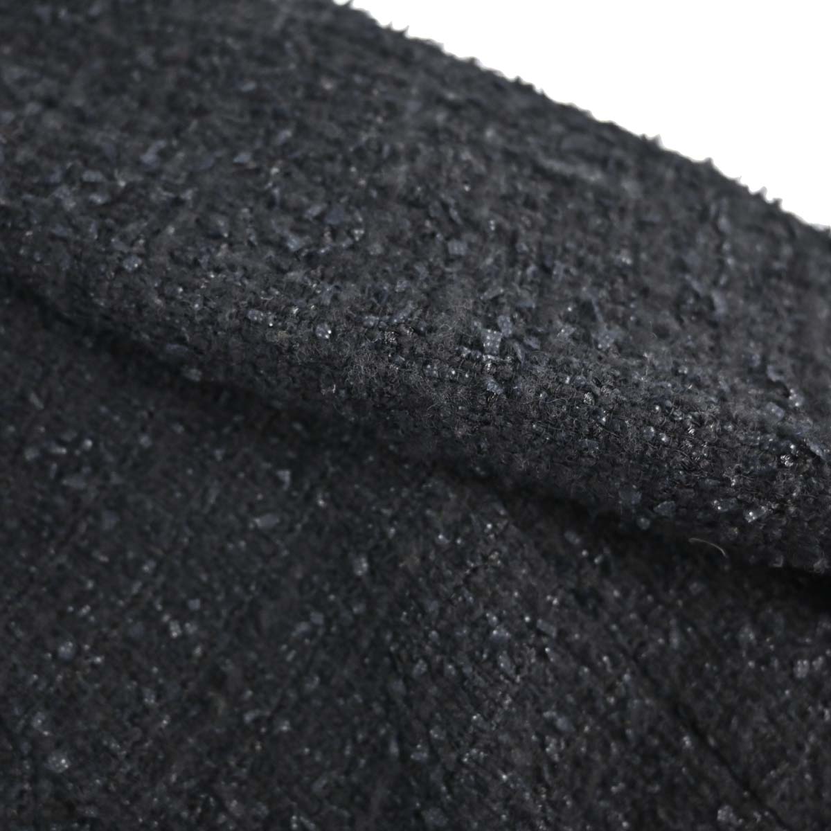 Chanel 2004 Zip Up Collarless Tweed Jacket Black #36