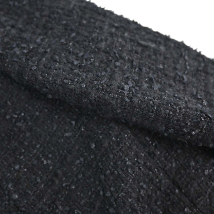 Chanel 2004 Zip Up Collarless Tweed Jacket Black #36