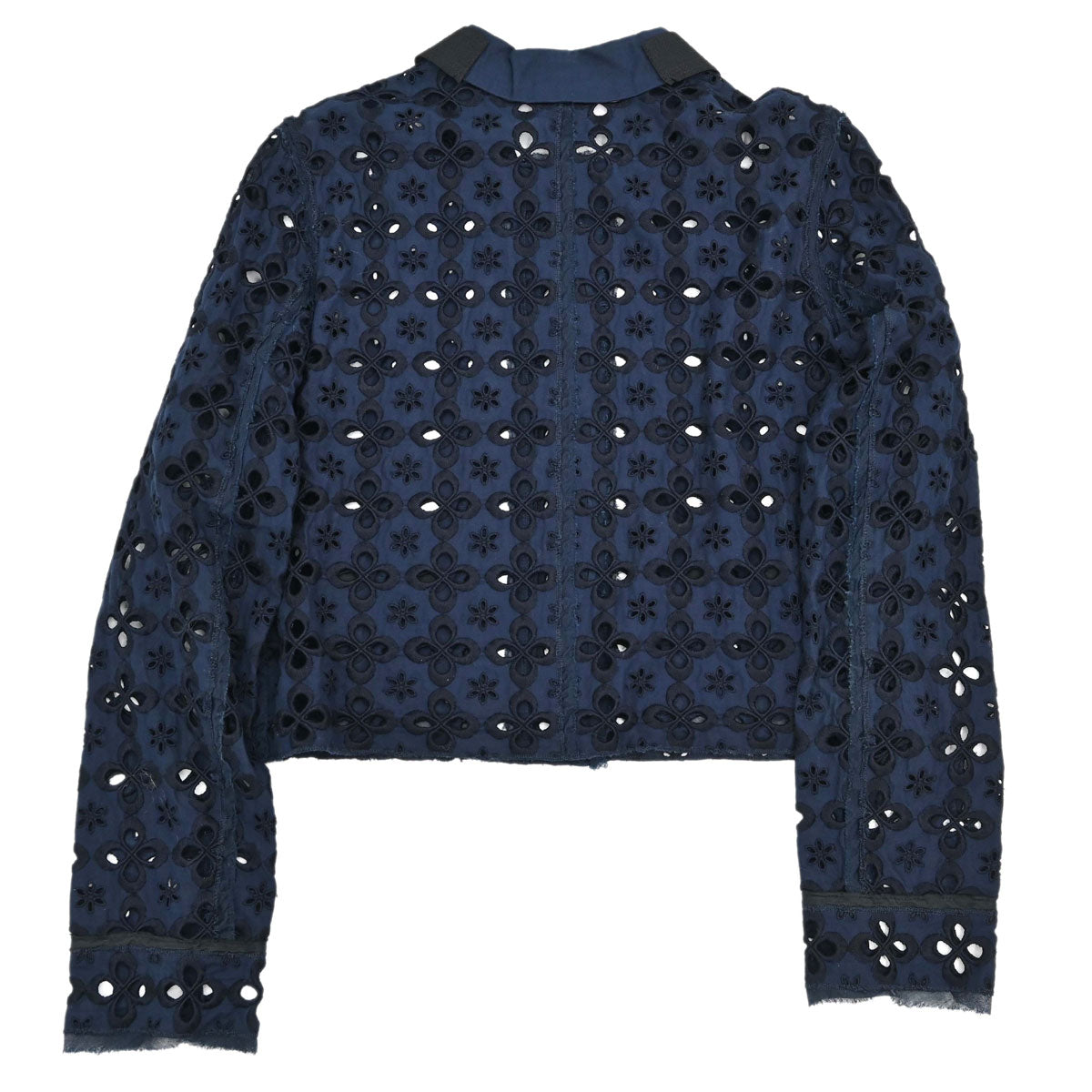 Miu Miu 2006 Floral Eyelet Jacket Navy #42