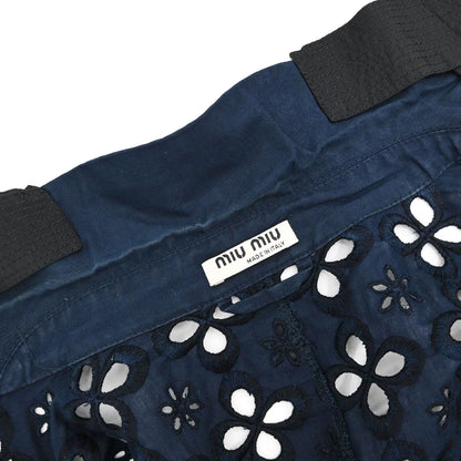 Miu Miu 2006 Floral Eyelet Jacket Navy #42