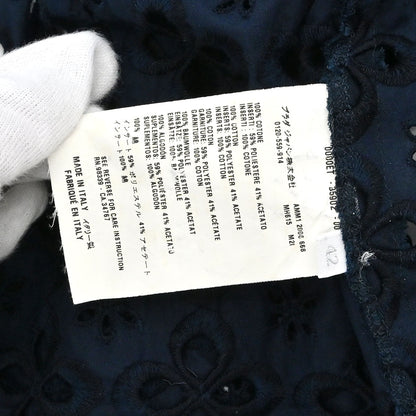 Miu Miu 2006 Floral Eyelet Jacket Navy #42