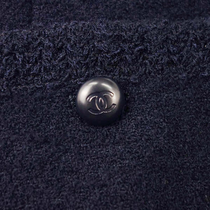 Chanel 1997 Double Breasted Tweed Jacket Navy #38